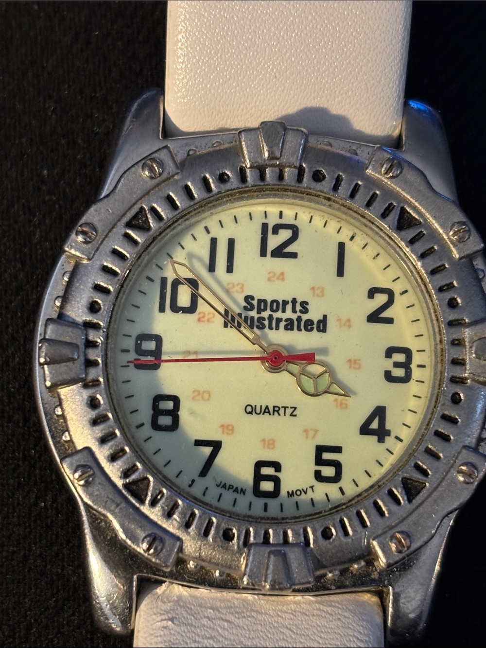 Sports Illustrated Swim White-Strap Silver Bezel Men's Watch
